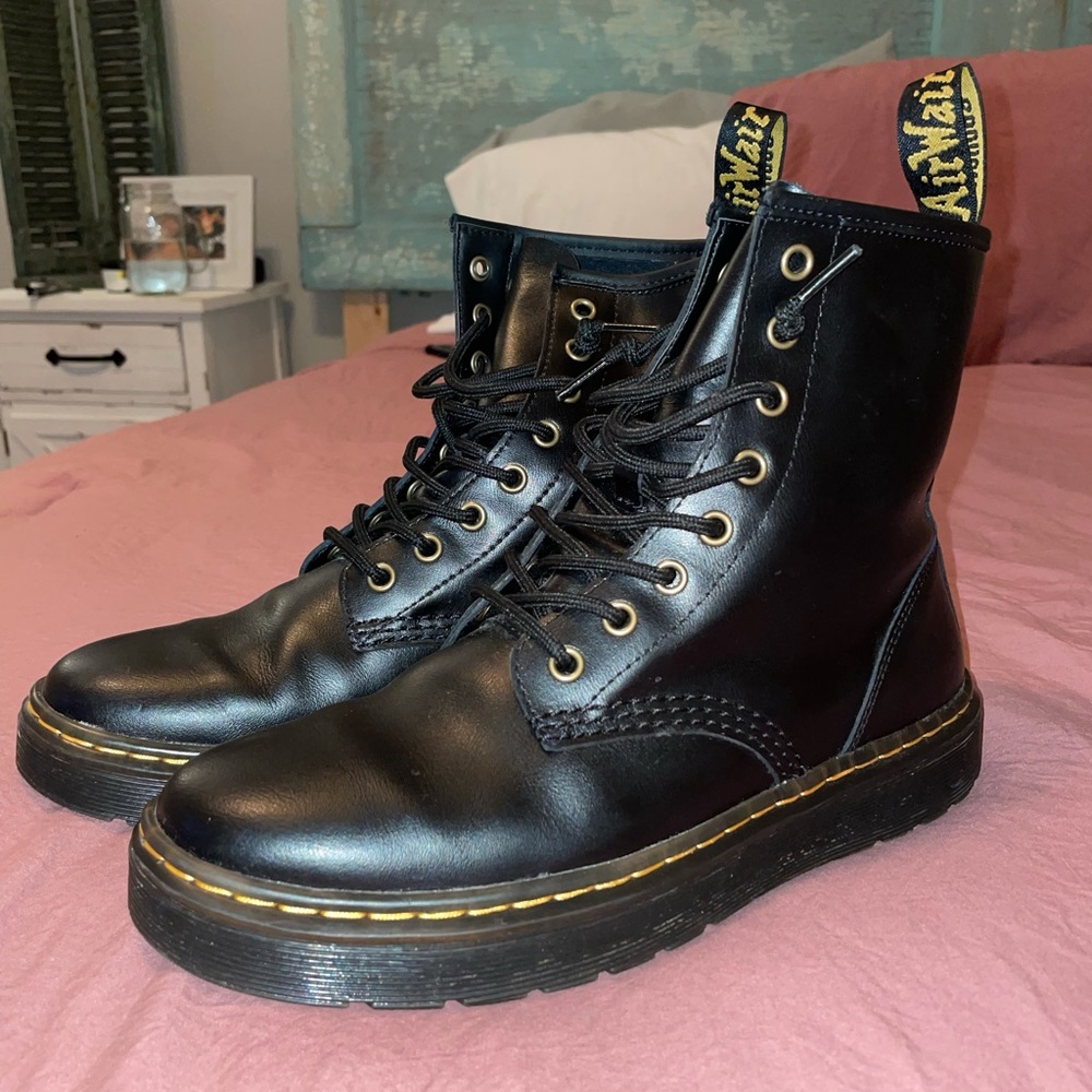 Dr. Marten’s black lace up boots, size 9